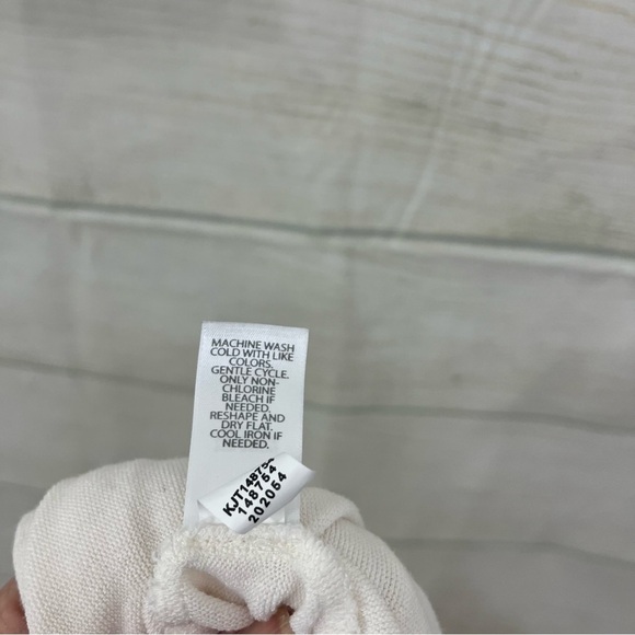 J.Jill Wearever Collection Cream V Neck Short Sleeve Cardigan Sweater - Picture 8 of 8